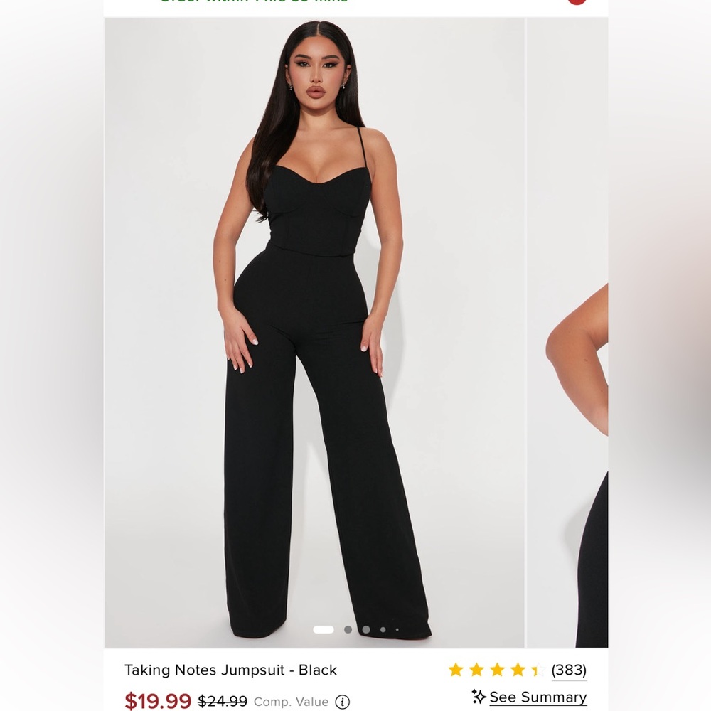 Fashion Nova Sleek Black Jumpsuit